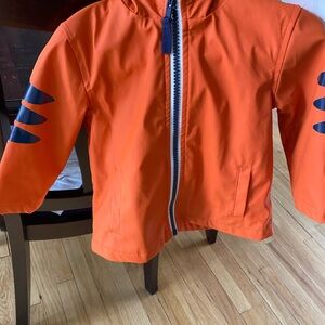 Little Me Orange and Blue Raincoat with adorable Tiger 🐯 Hood!